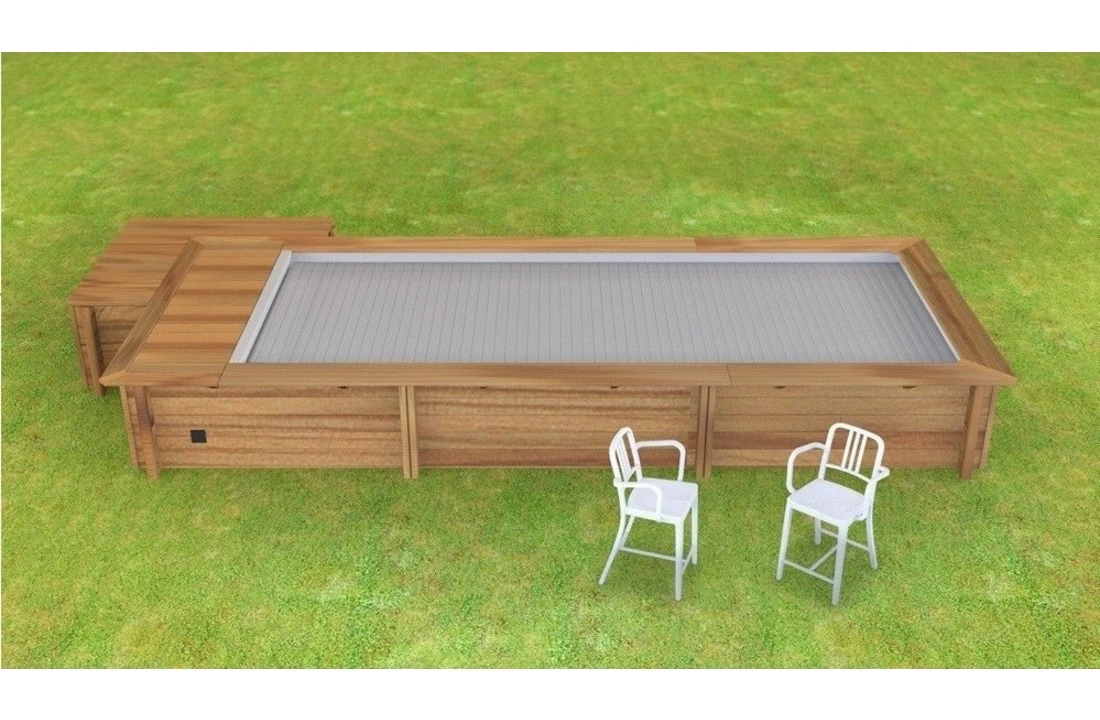 Proswell Houten Zwembaden Houten Urban Stadszwembad 6.00 X 2.50 X 1.33 Met Automatisch Rolluik - Afbeelding 5