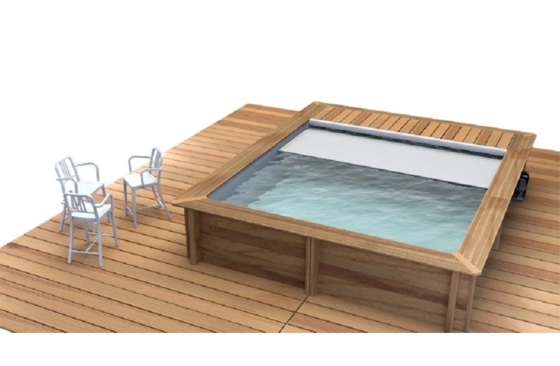 Proswell Houten Zwembaden Houten Urban Stadszwembad 4.20 X 3.50 X 1.33 Met Automatisch Rolluik - Afbeelding 2