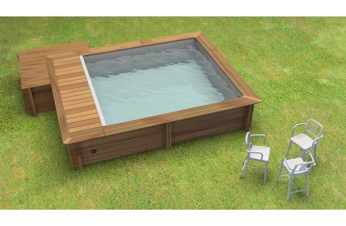 Proswell Houten Zwembaden Houten Urban Stadszwembad 4.20 X 3.50 X 1.33 Met Automatisch Rolluik - Afbeelding 3