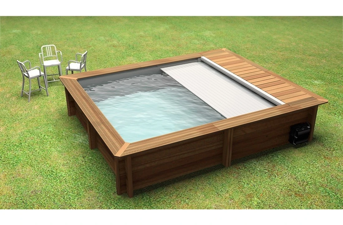 Proswell Houten Zwembaden Houten Urban Stadszwembad 4.20 X 3.50 X 1.33 Met Automatisch Rolluik - Afbeelding 4