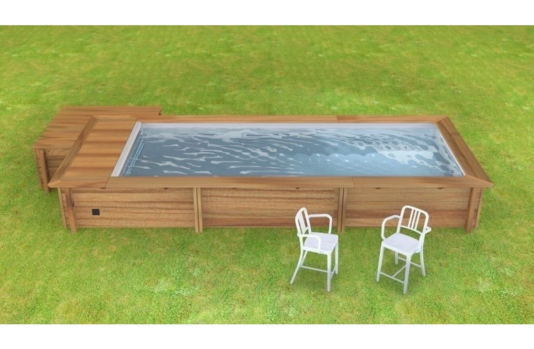 Proswell Houten Zwembaden Houten Urban Stadszwembad 6.00 X 2.50 X 1.33 Met Automatisch Rolluik - Afbeelding 3