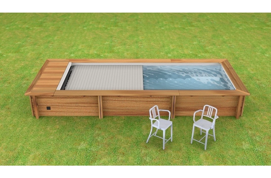 Proswell Houten Zwembaden Houten Urban Stadszwembad 6.00 X 2.50 X 1.33 Met Automatisch Rolluik - Afbeelding 4