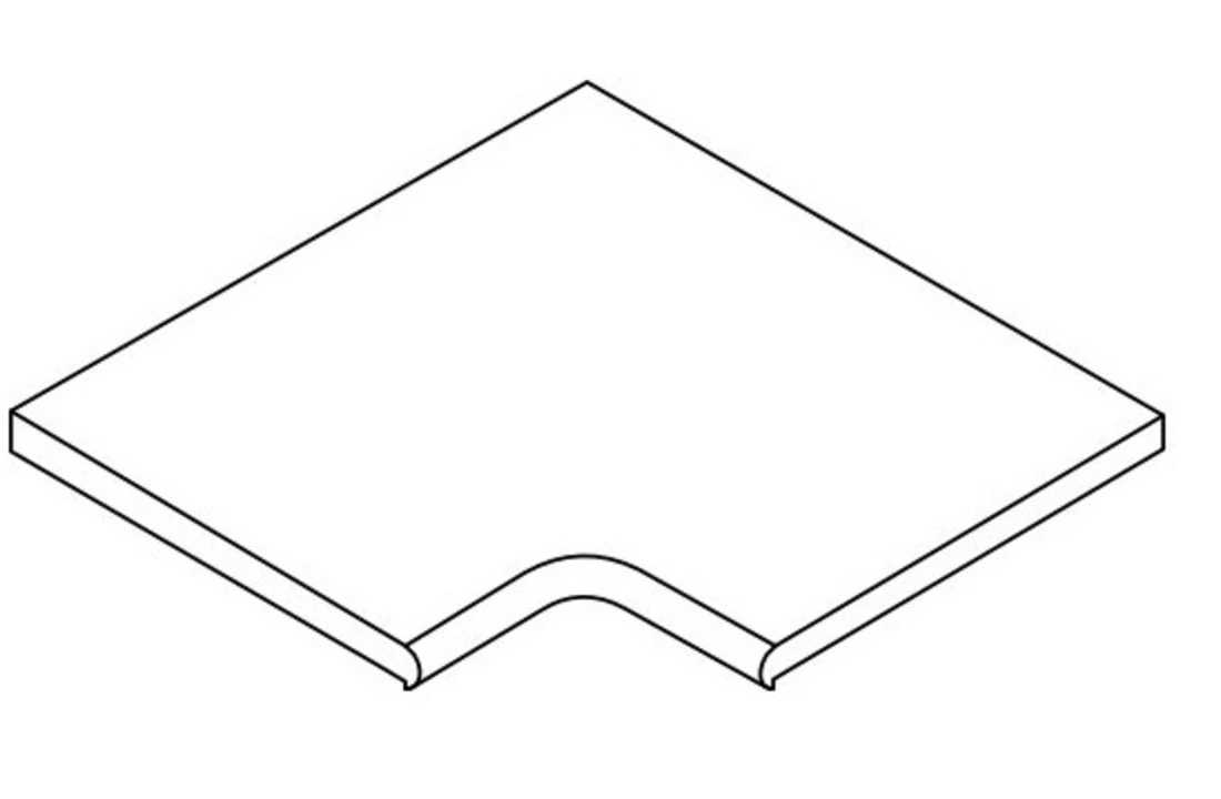 Terato Binnenhoek Belgische Blauwe Hardsteen Gebrand Afgeronde Neus - Afbeelding 2